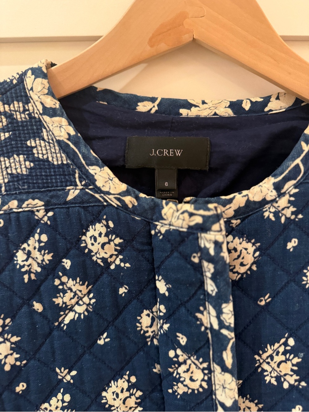 J. Crew Navy Quilted Floral Jacket - Picture 2 of 4